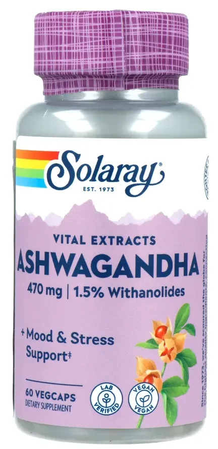 Solaray Ashwagandha Extract Capsules (60 capsules)