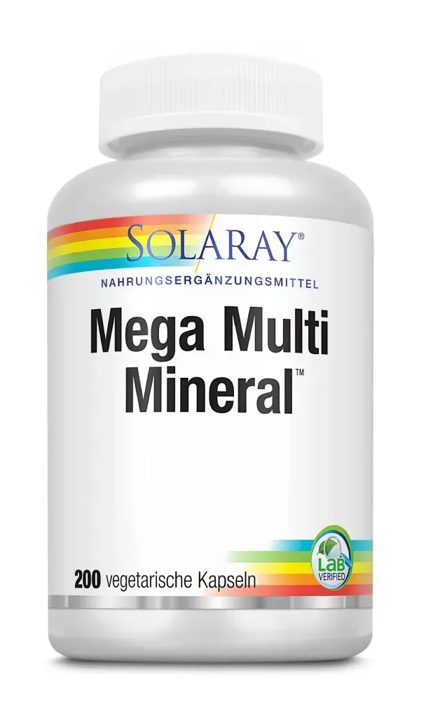 Solaray Mega Multi Mineral Capsules (200 capsules)