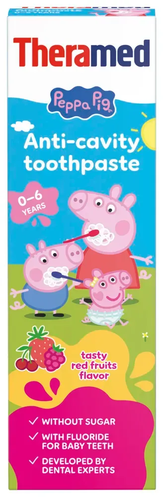 Theramed Junior Peppa Pig Red Fruits 0-6 Tandpasta (50 ml)