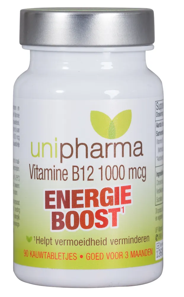 Unipharma Vitamine B12 1000mcg Energie Boost (90 kauwtabletten)