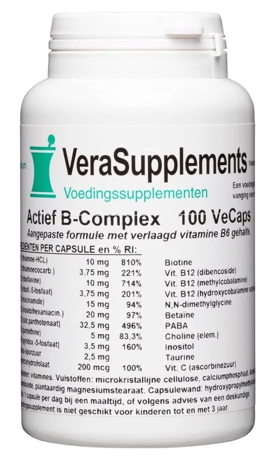 Verasupplements Actief B-complex Capsules (100 capsules)