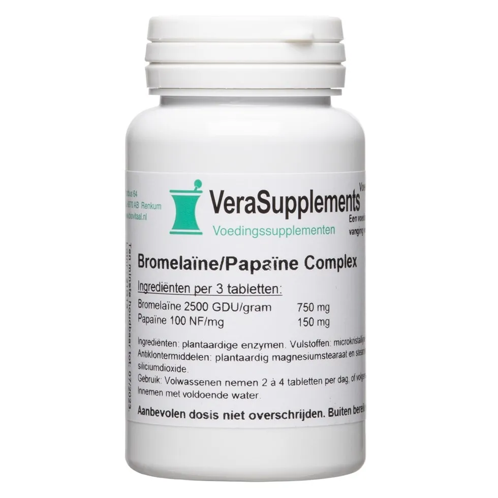 Verasupplements Bromelaïne/papaïne Complex Tabletten (100 tabletten)