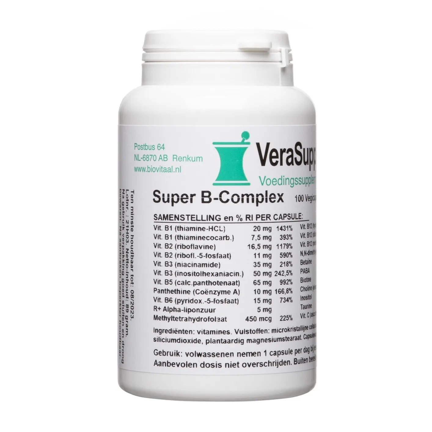 Verasupplements Super B Complex Capsules (100 capsules)