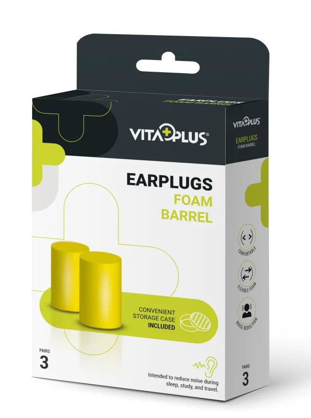 Vitaplus Earplugs Foam Barrel (3 paar)