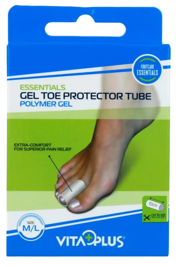 Vitaplus Essentials Gel Toe Protector Tube Maat M/l (1 stuk)
