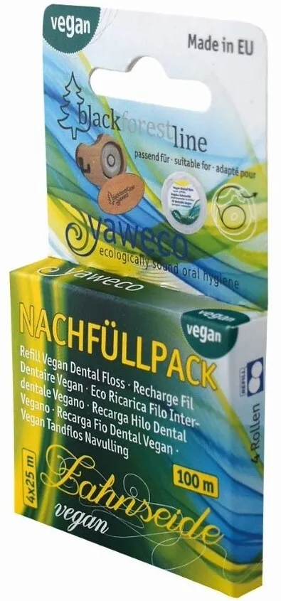 Yaweco Vegan Dental Floss Waxed Navulling (4 stuks)