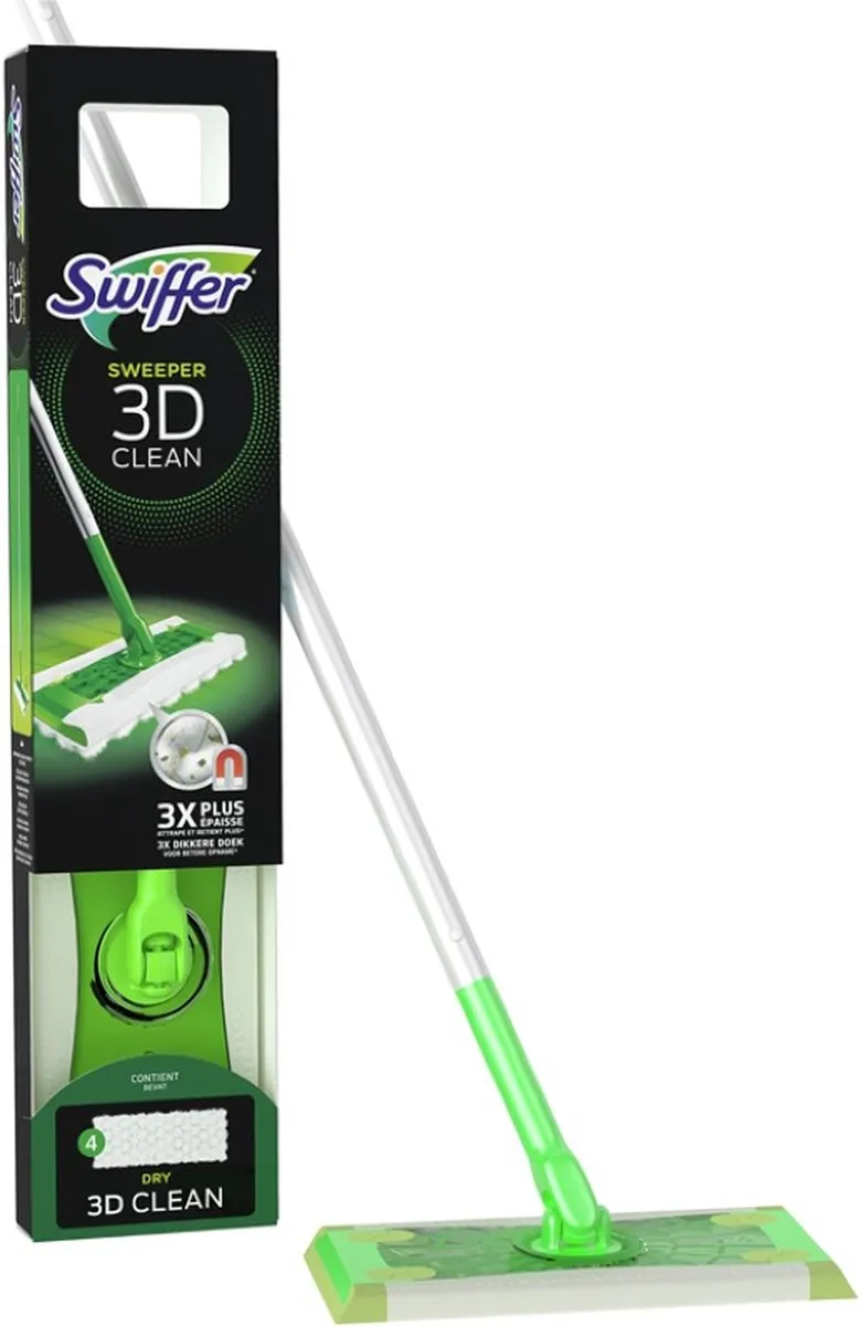 Swiffer Starterkit Vloer 3D Clean + 4X Droge + 2X Nat Doekjes (1 Set)