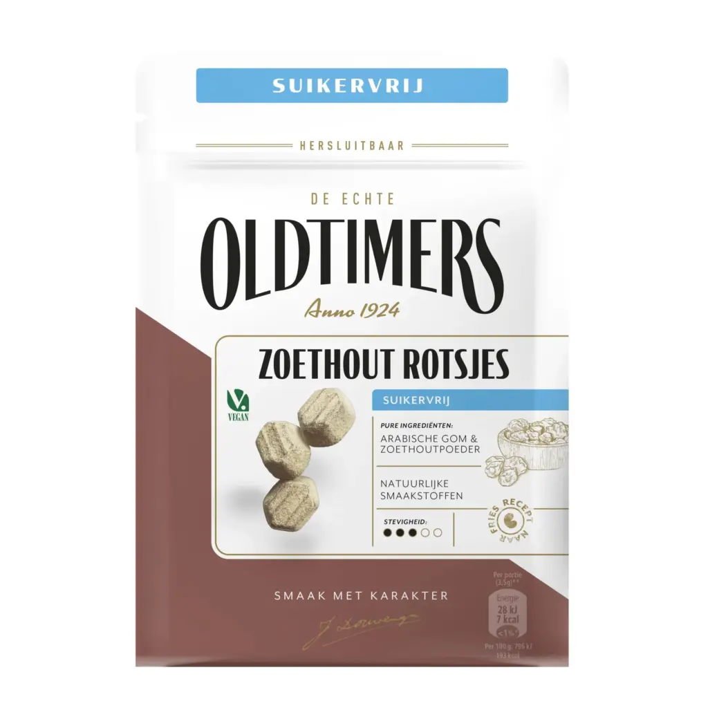 Autodrop Oldtimers Zoethout Rotsjes Suikervrij (100 gr)