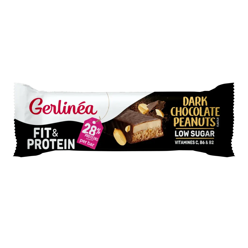 Gerlinea Fit & Protein Dark Chocolate Peanuts Reep (45 gr)