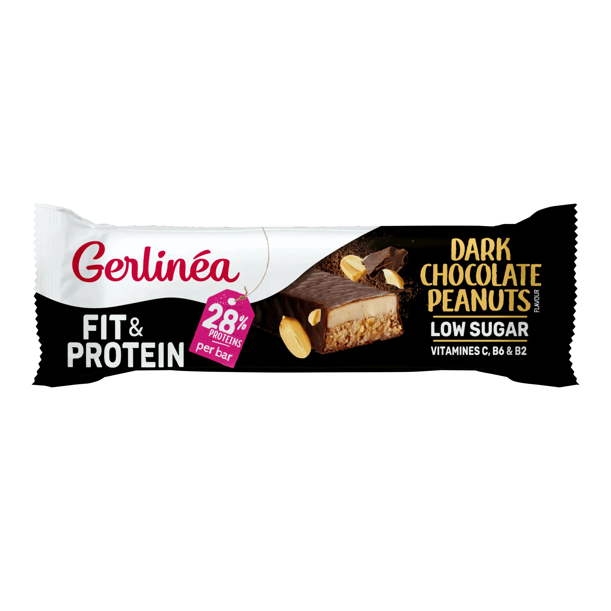 Gerlinea Fit & Protein Dark Chocolate Peanuts Reep (45 gr)