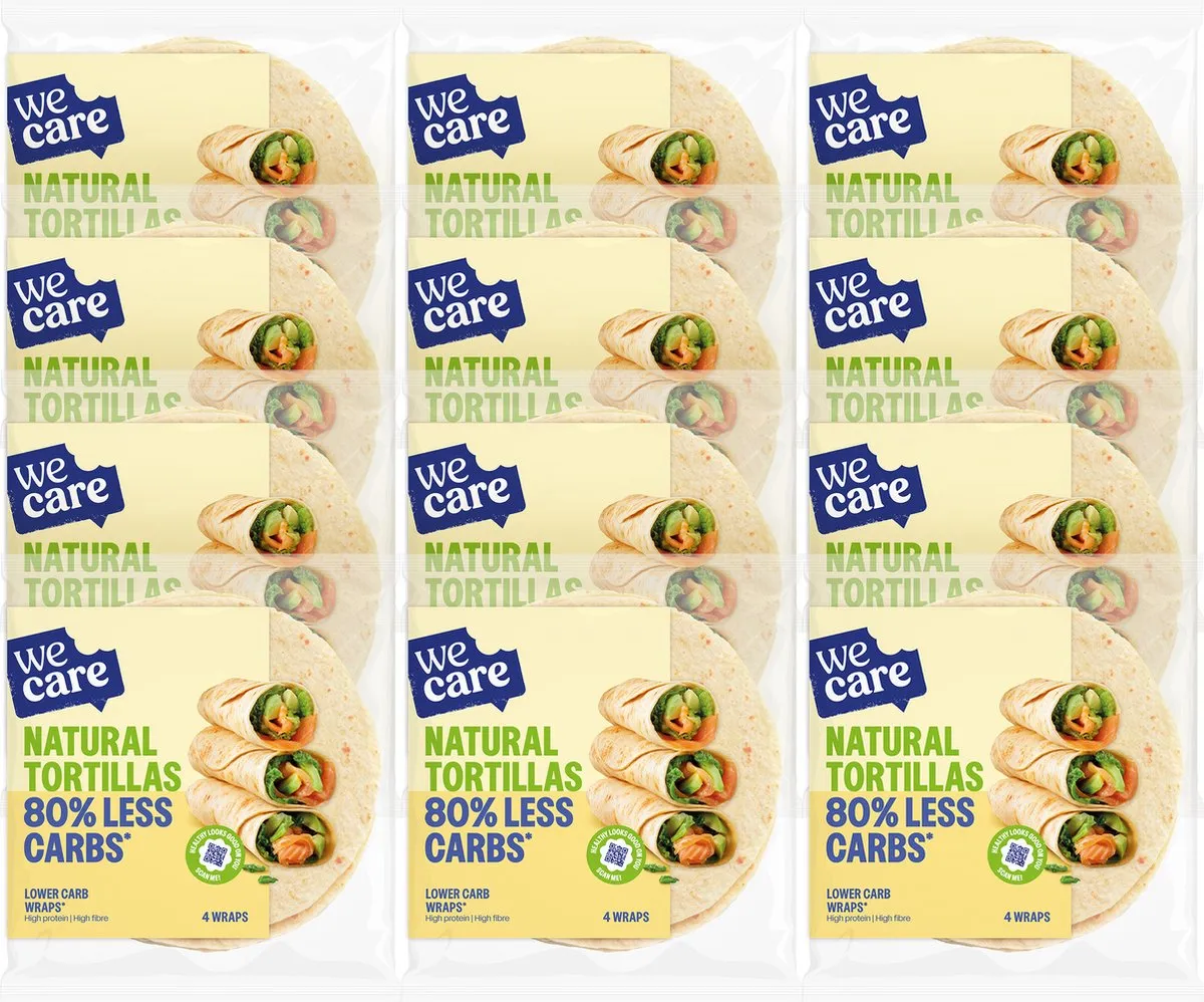 WeCare Lower Carbs Tortillas Naturel (12 x 160 gr)