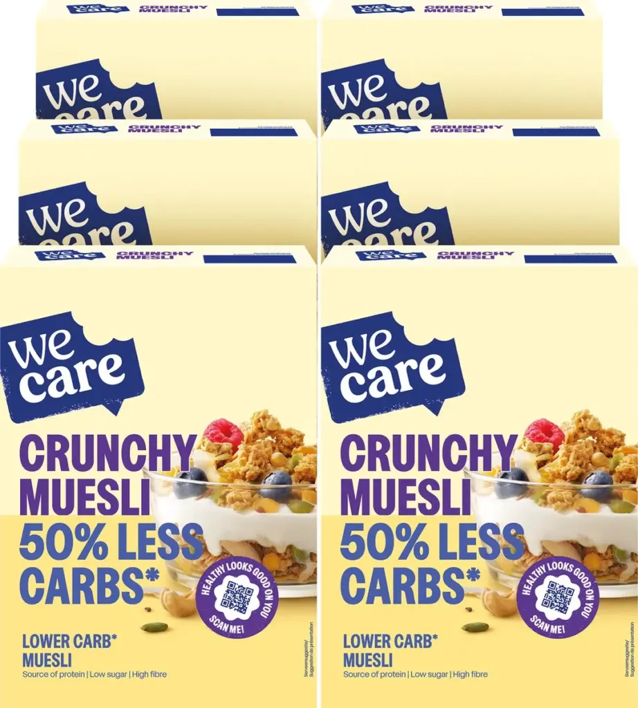 WeCare Lower Carbs Crunchy Muesli (6 x 325 gr)