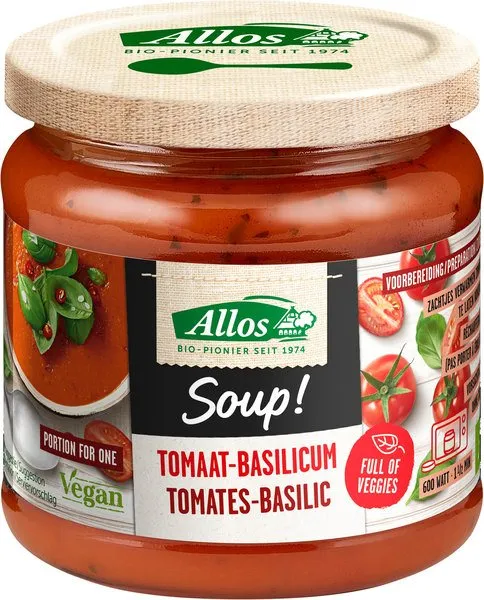 Allos Tomaat-Basilicumsoep (350 ml)
