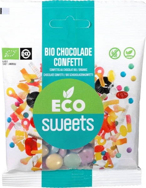 Eco Sweets Confetti Chocolade Puur Vegan (60 gr)
