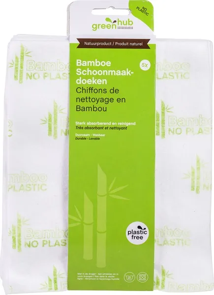 Greenhub Schoonmaakdoeken Bamboe (5 stuks)