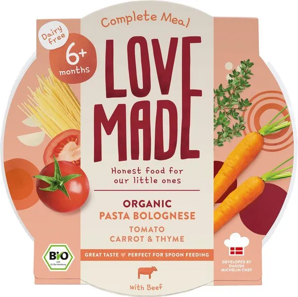 Lovemade Babymaaltijd Pasta Bolognese 6+ Maanden (185 gr)