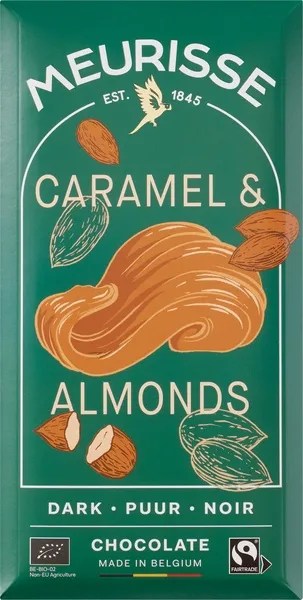 Meurisse Chocoladereep Caramel Almonds (100 gr)