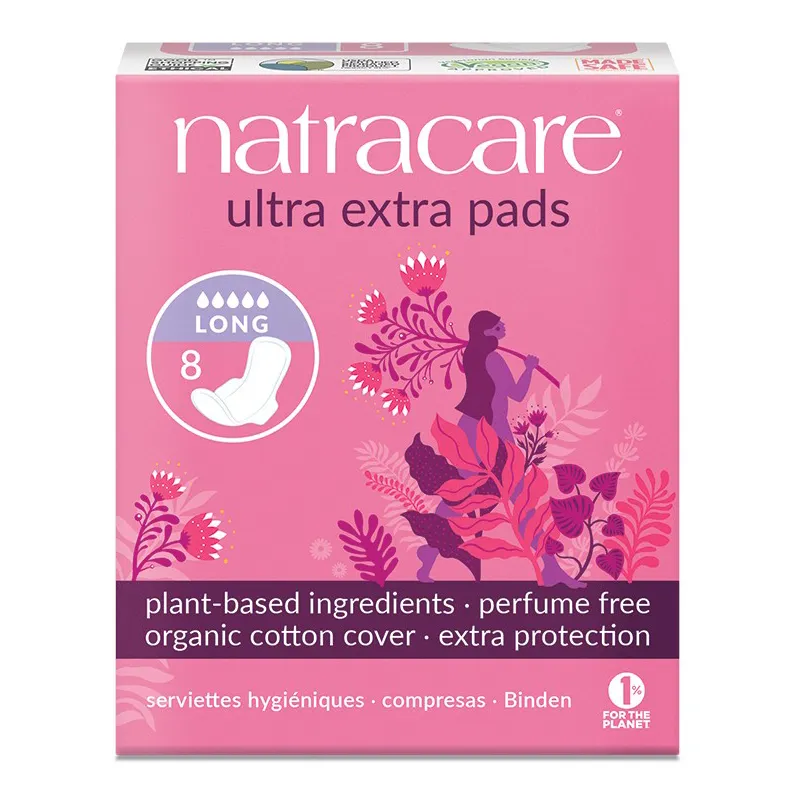 Natracare Maandverband Ultra Extra Pads Long (8 stuks)