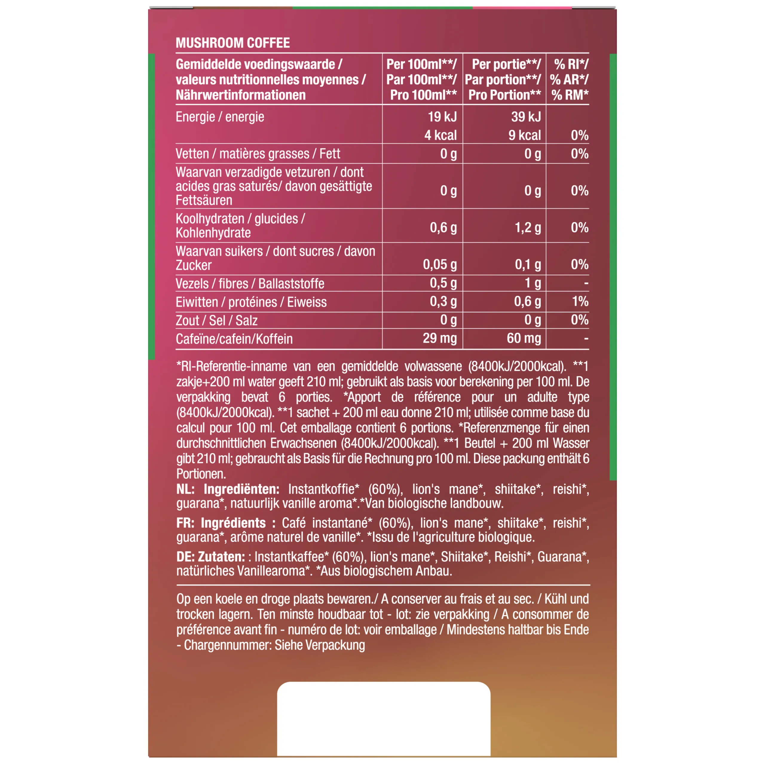 Purasana Mushroom Coffee Bio (6 x 3 gr) - image 2