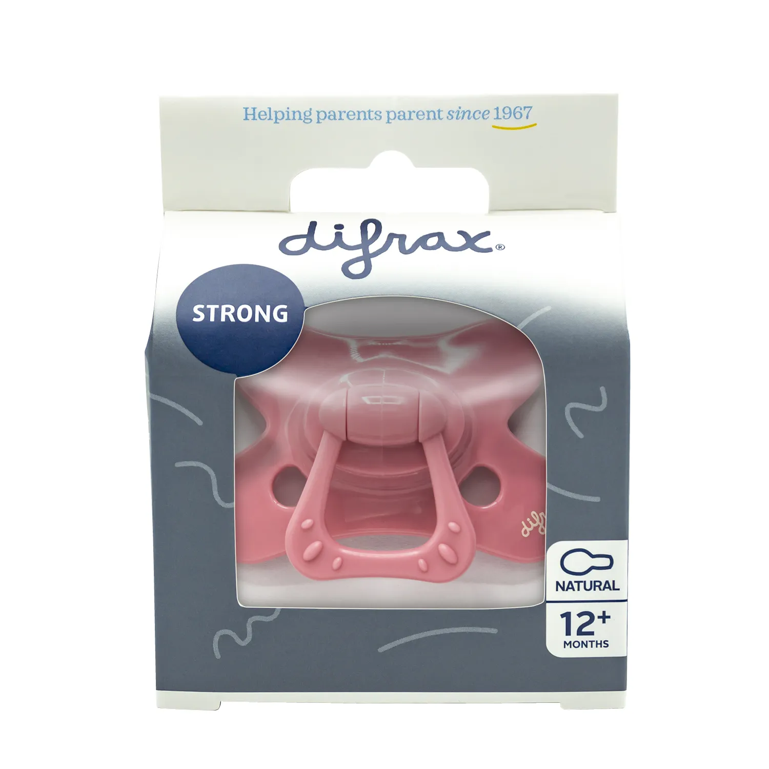 Difrax Fopspeen Natural 12 maand Raspberry (1 stuk)