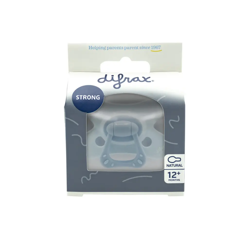 Difrax Fopspeen Natural 12 maand Siliconen Blue (1 stuk)