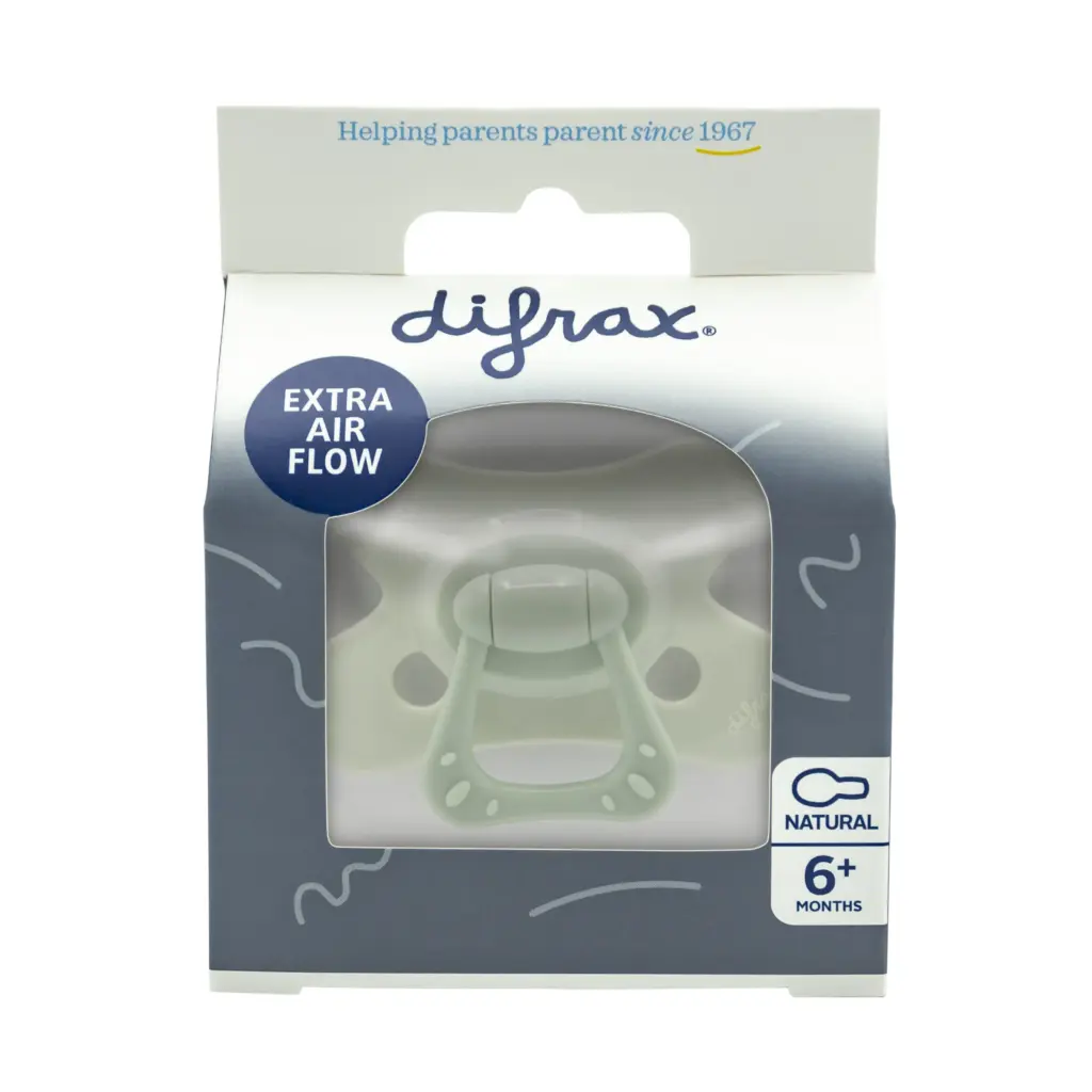 Difrax Fopspeen Natural 6 maand Siliconen Green (1 stuk)