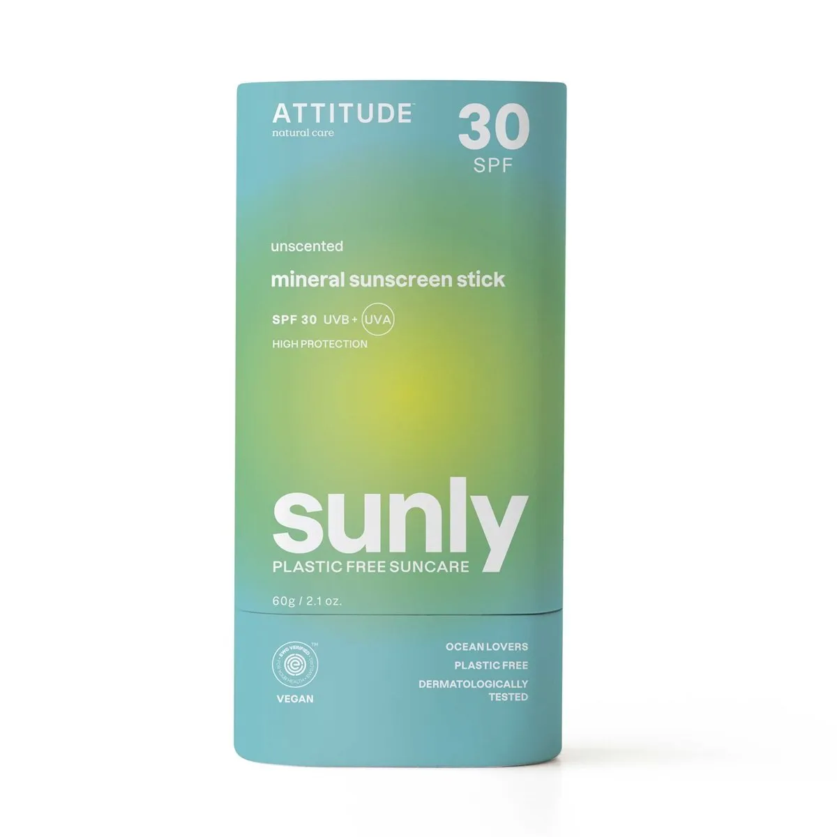 Attitude Sunly Zonnebrandstick Spf30 Ongeparfumeerd (60 gr)