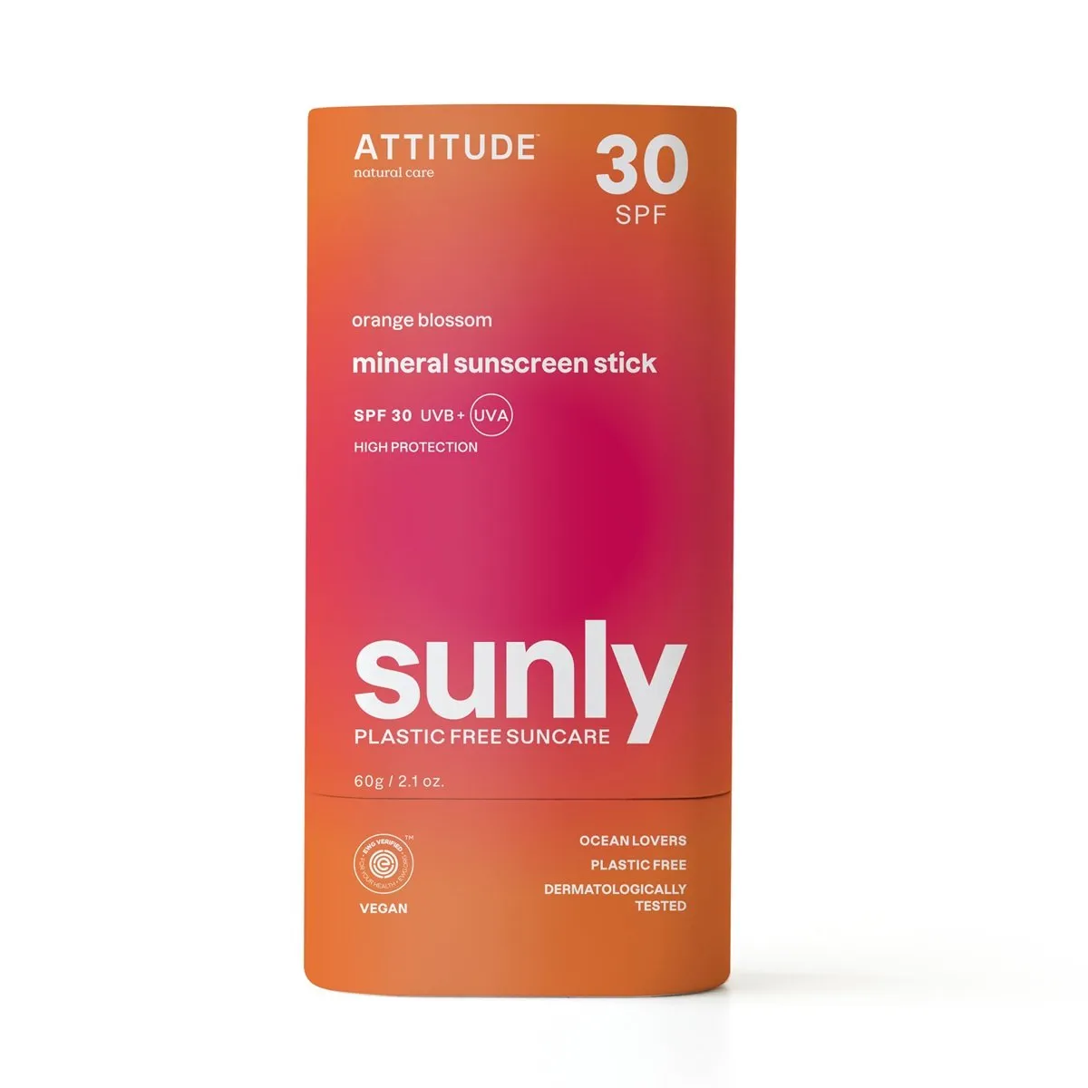 Attitude Sunly Zonnebrandstick Spf30 Oranjebloesem (60 gr)