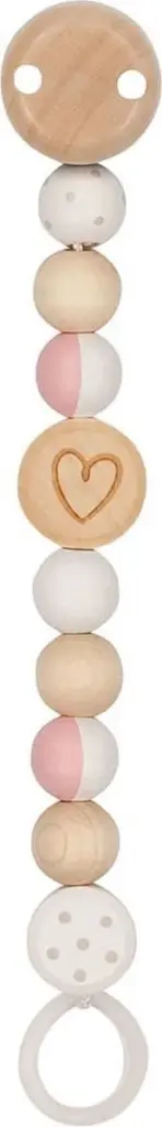 Goki Fopspeenketting Hout Girl Hart (1 stuk)