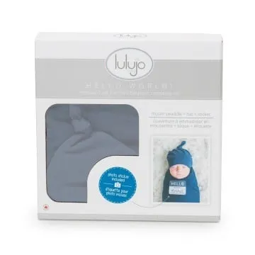 Lulujo Hello World Swaddle&Hat | Navy (1 set)