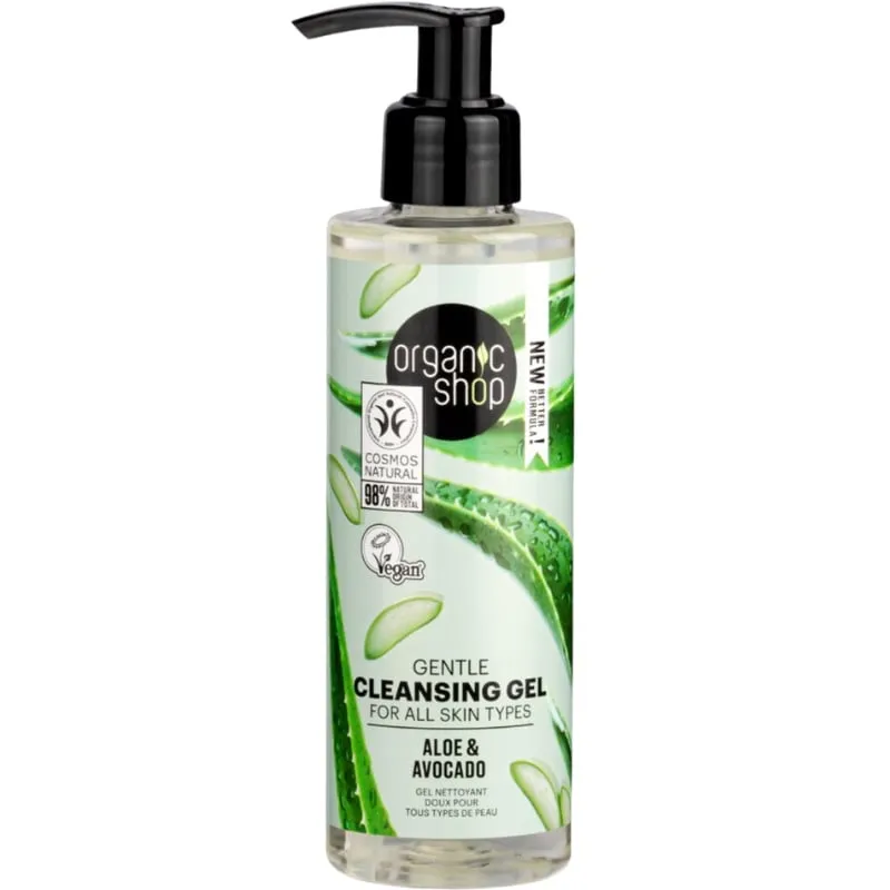 Organic Shop Face Cleansing Gel Avocado And Aloe Vera (200 ml)