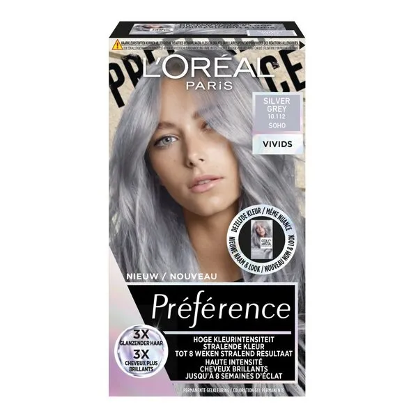 L'Oréal Paris Preference Vivids 10.112 Silver Grey (1 stuk)