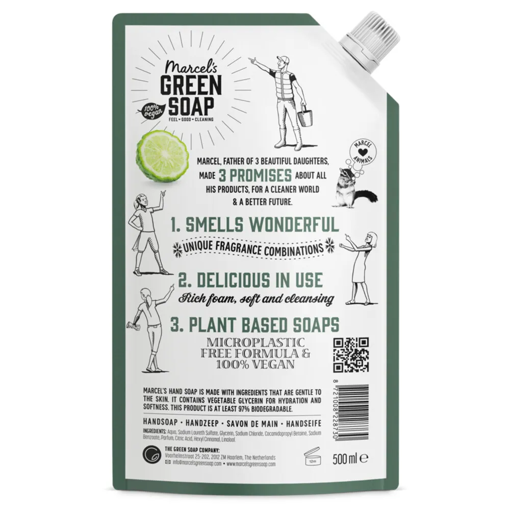 Marcel's Green Soap Handzeep Bergamot & Black Pepper Navulling (500 ml)