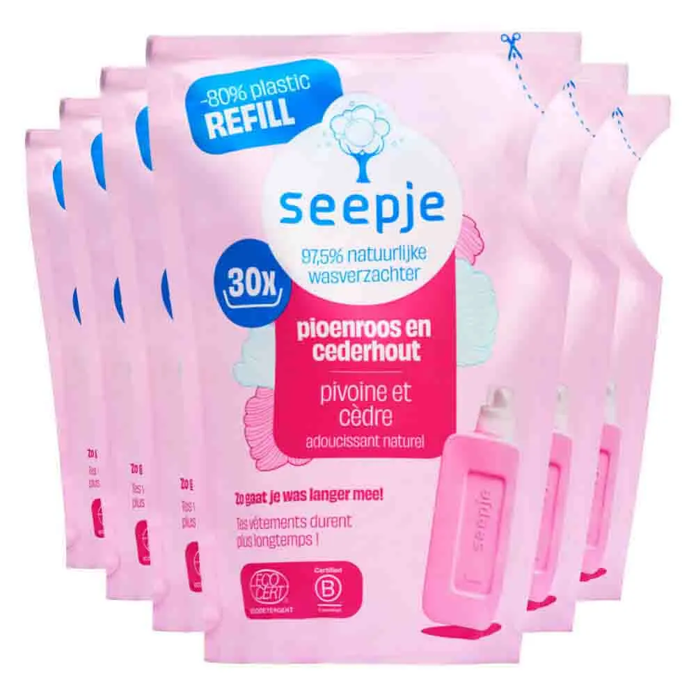 6x Seepje Wasverzachter Pioenroos En Cederhout (6 x 750 ml)