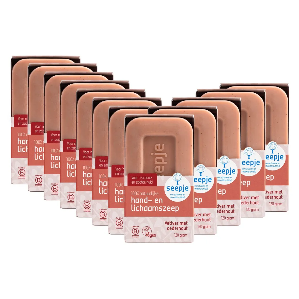 Seepje Handzeep Vetiver met Cederhout (12 x 120 gr)
