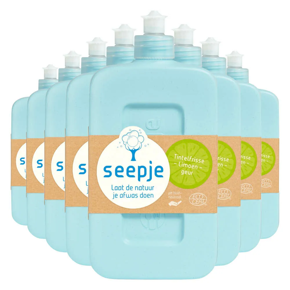 Seepje Afwasmiddel Tintelfrisse Limoen Geur (8 x 500 ml)