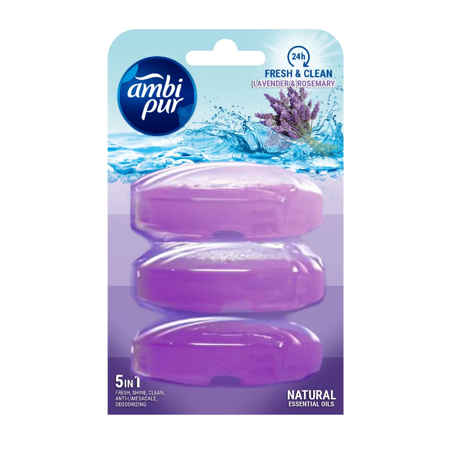 Ambi-Pur Toiletblok Navulling Lavender & Rosemary (3 x 55 ml)