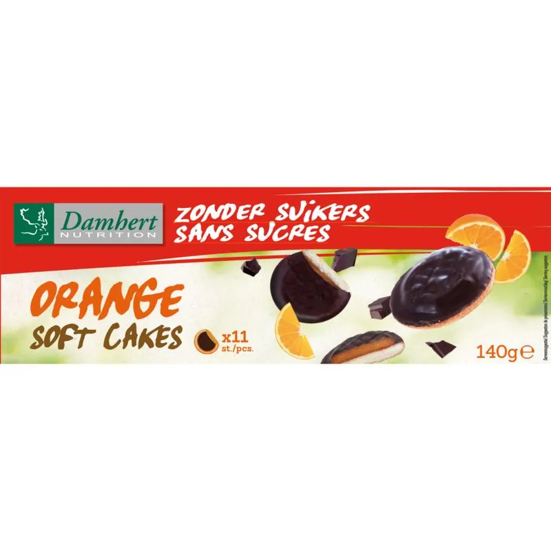 Damhert Soft Cakes Orange Suikervrij (140 gr)