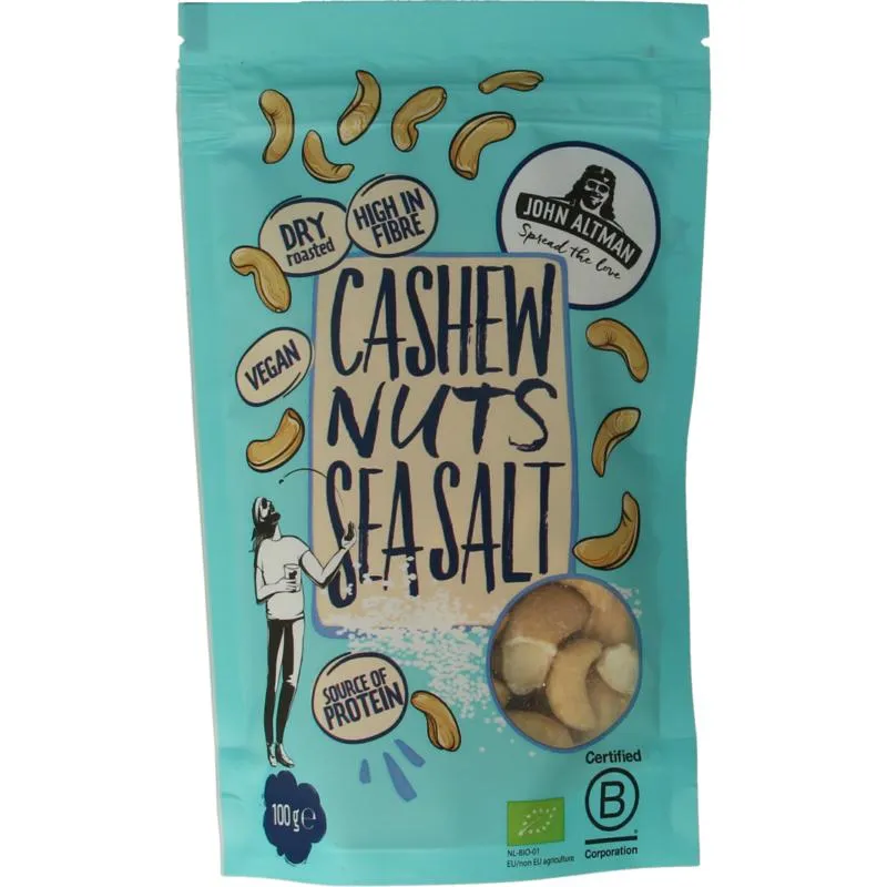 John Altman Dry Roasted Cashew Nuts Sea Salt Bio (100 gr)
