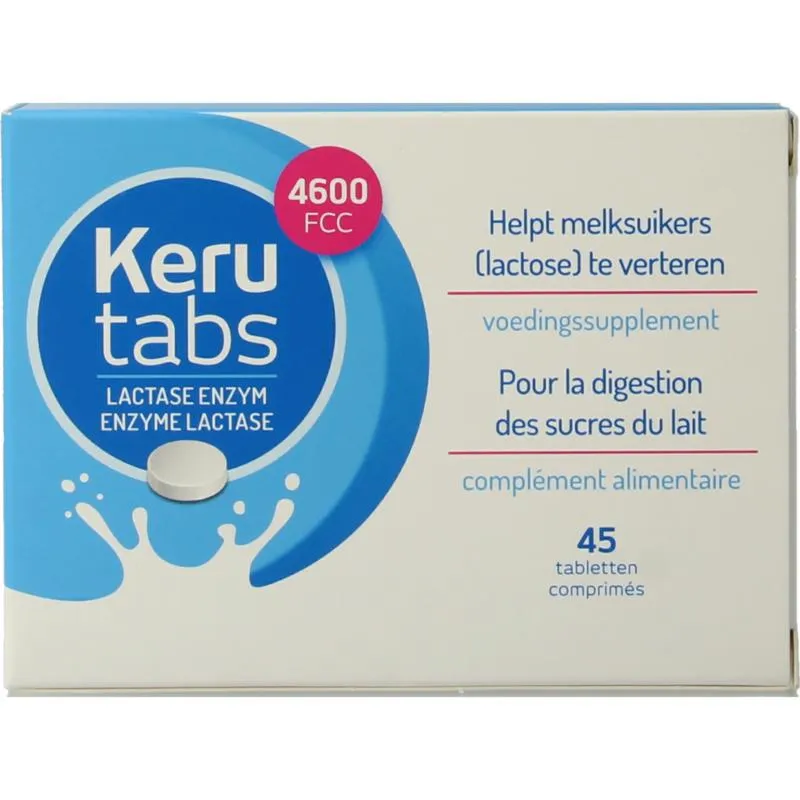 Kerutabs Lactase Enzym 4600 Fcc (45 tabletten)