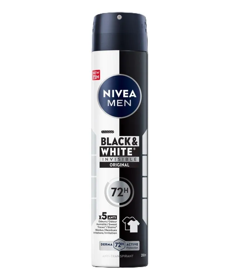Nivea Men Deodorant Spray Invisible Black & White (200 ml)