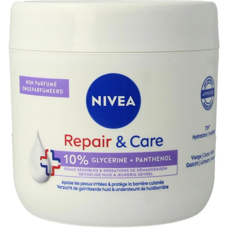 Nivea Repair & Care Bodycreme Fragrance Free Sensitive (400 ml)