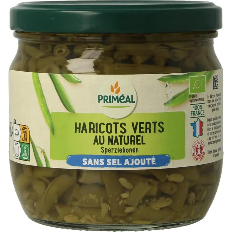 Priméal Haricot Verts Zonder Toegevoegd Zout Bio (330 gr)