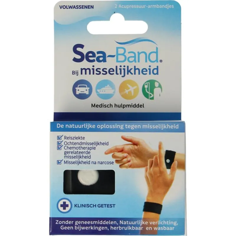 Sea Band Polsband Volwassenen Zwart (1 Paar)