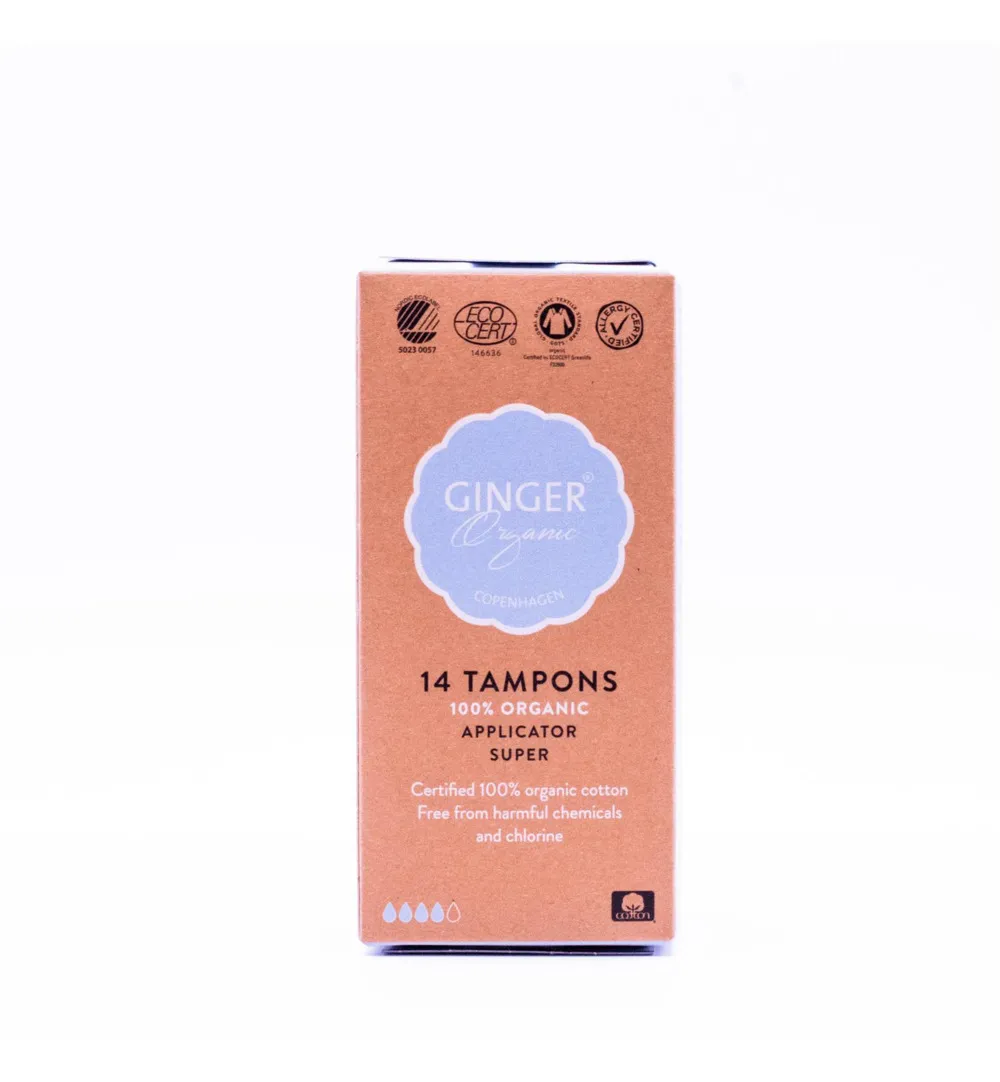 Ginger Organic Tampon super met applicator (14 stuks)