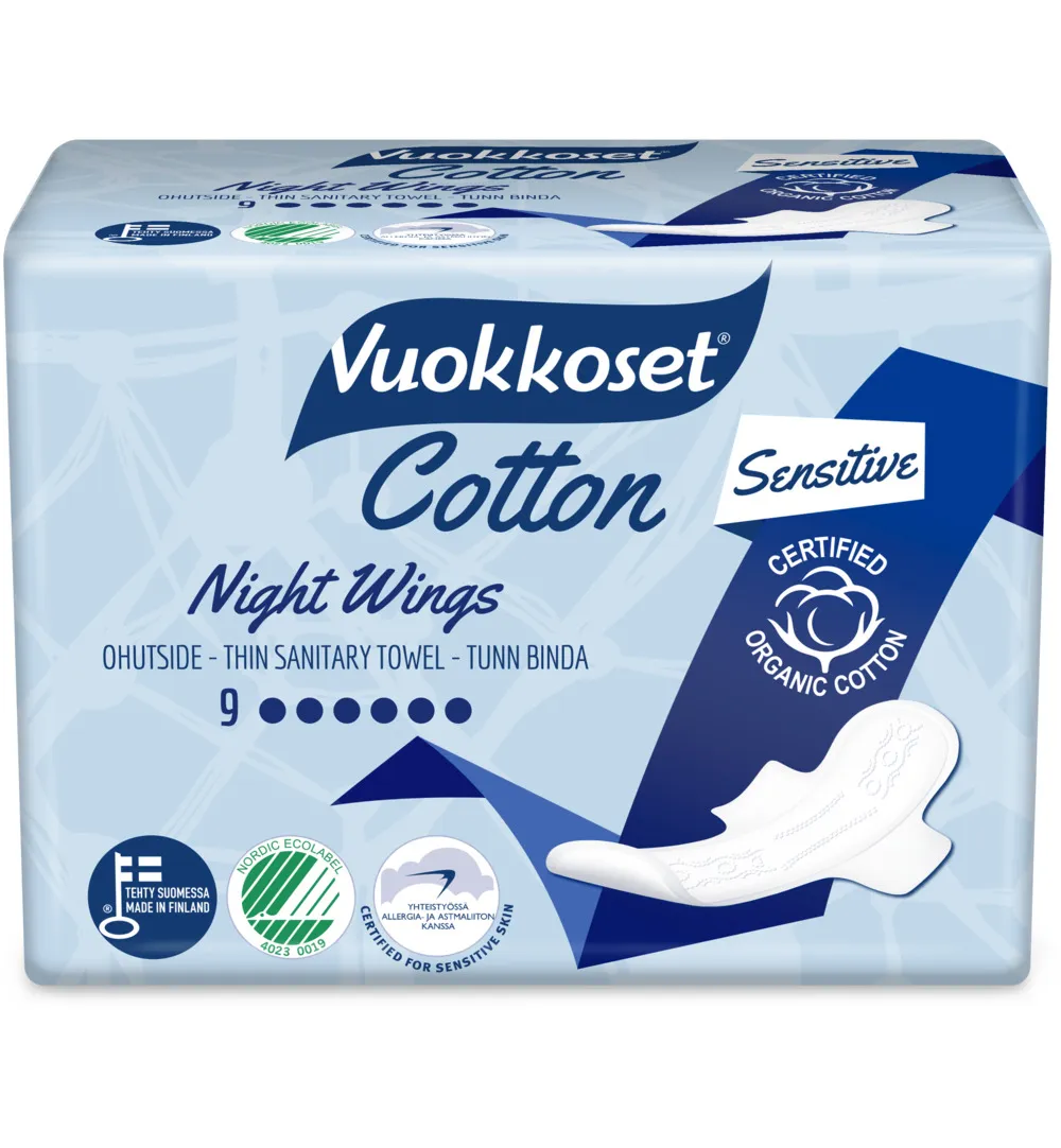 Vuokko set Maandverband nacht wings organisch katoen (9 stuks)