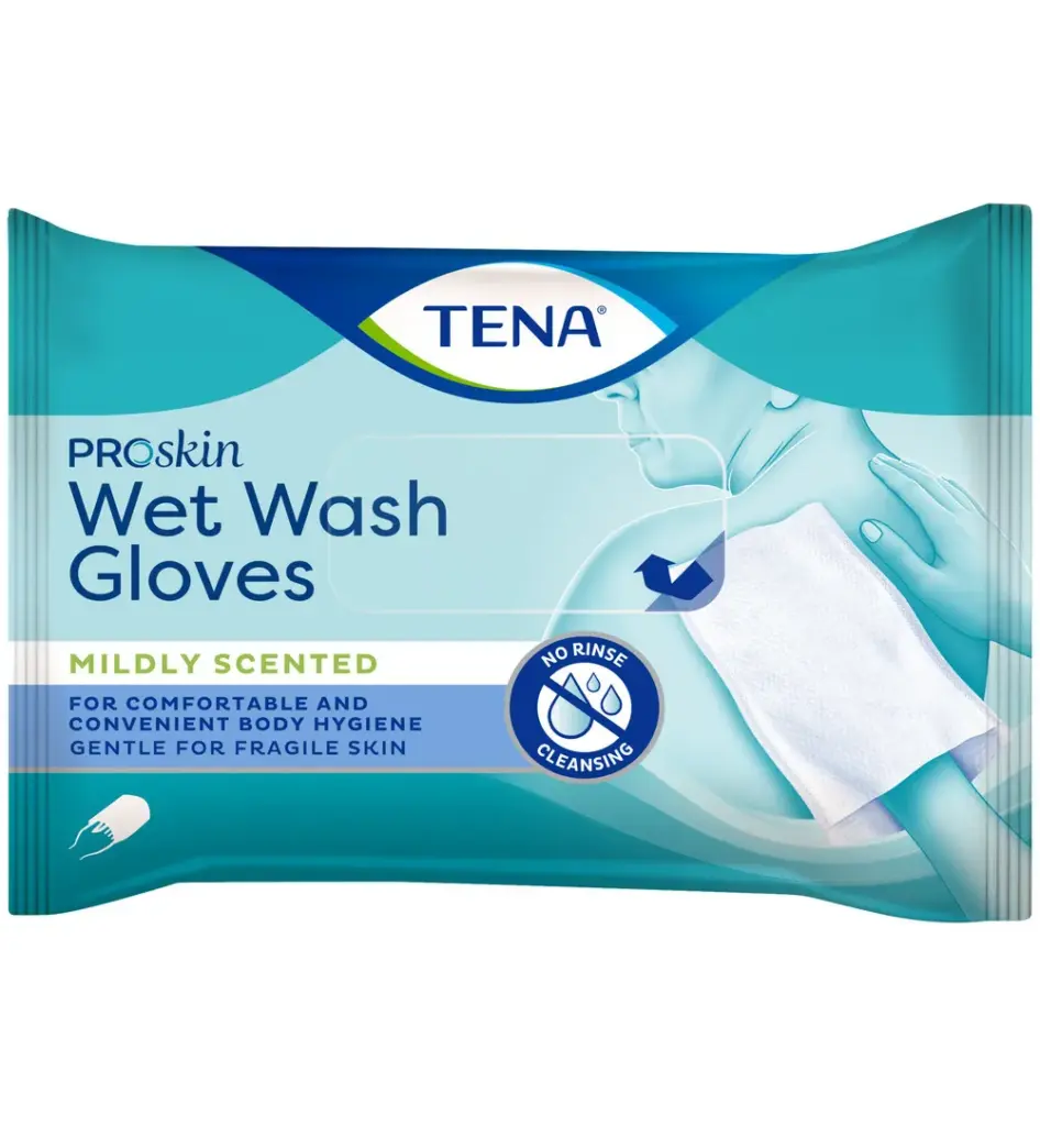 Tena Wet Wash Glove Mildly Scented 8 (8 stuks)