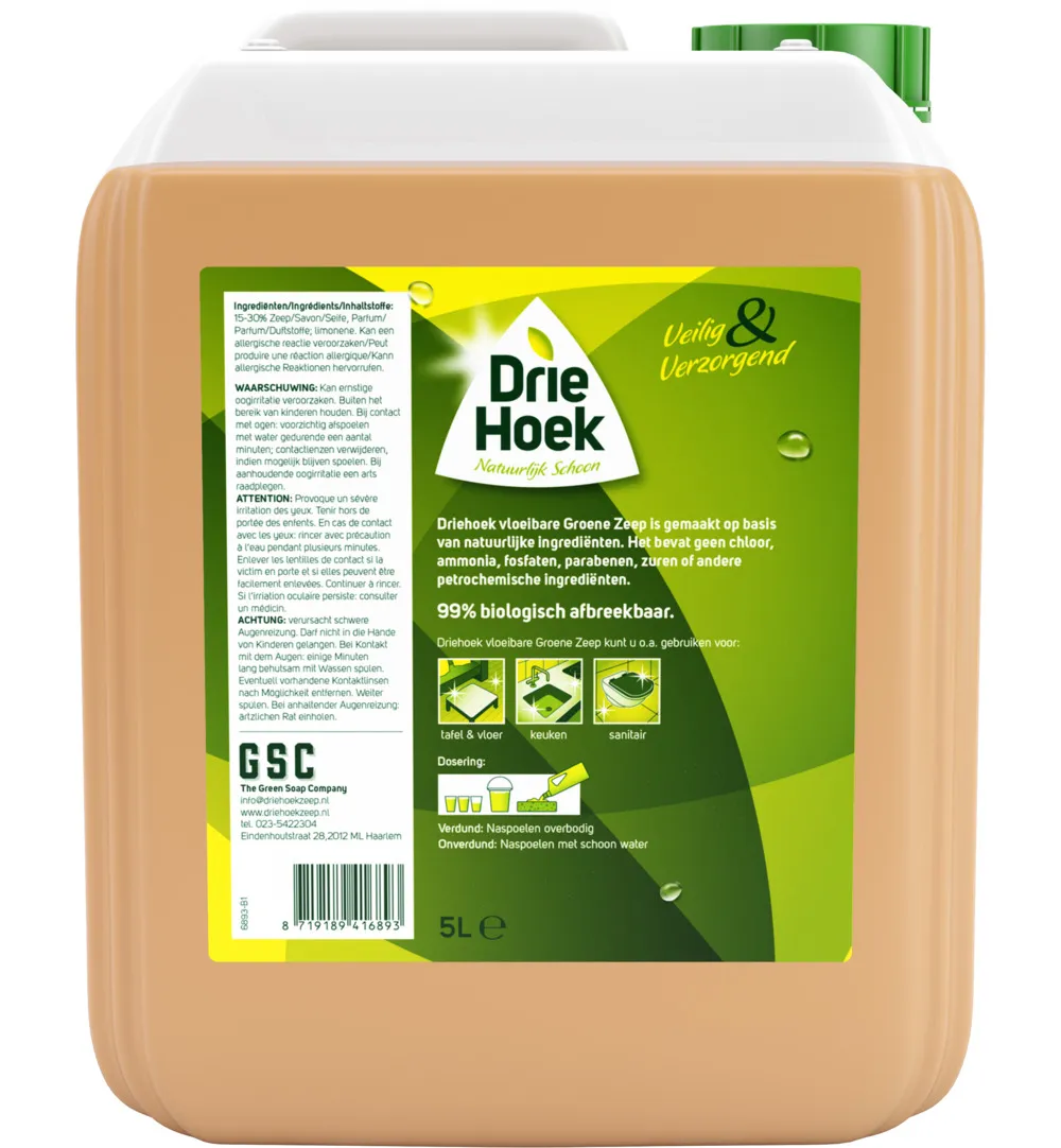 Driehoek Vloeibare Groene Zeep (5000 ml)