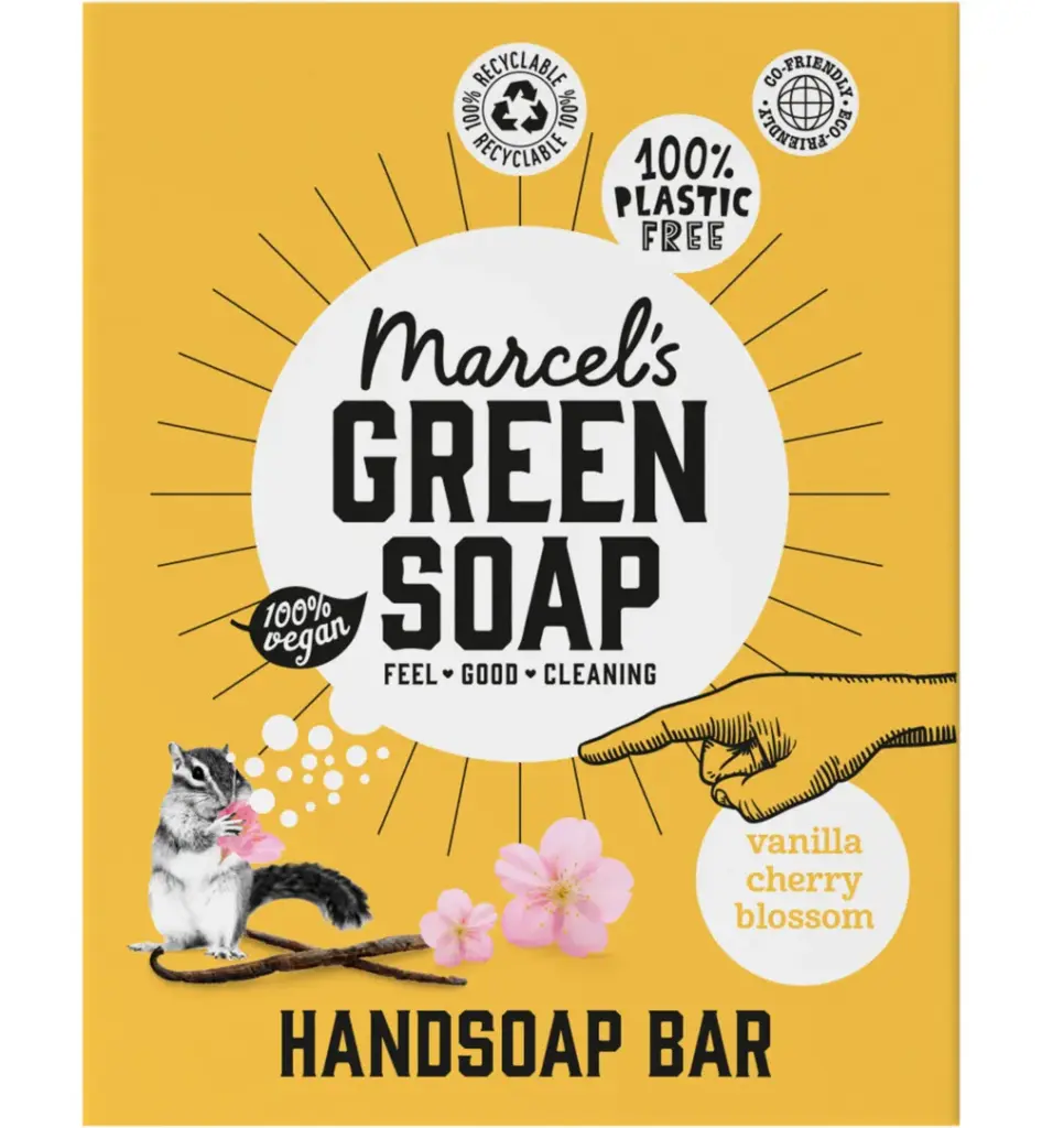 Marcel's Green Soap Handzeep Bar Vanille & Cherry Blossom (90 gr)