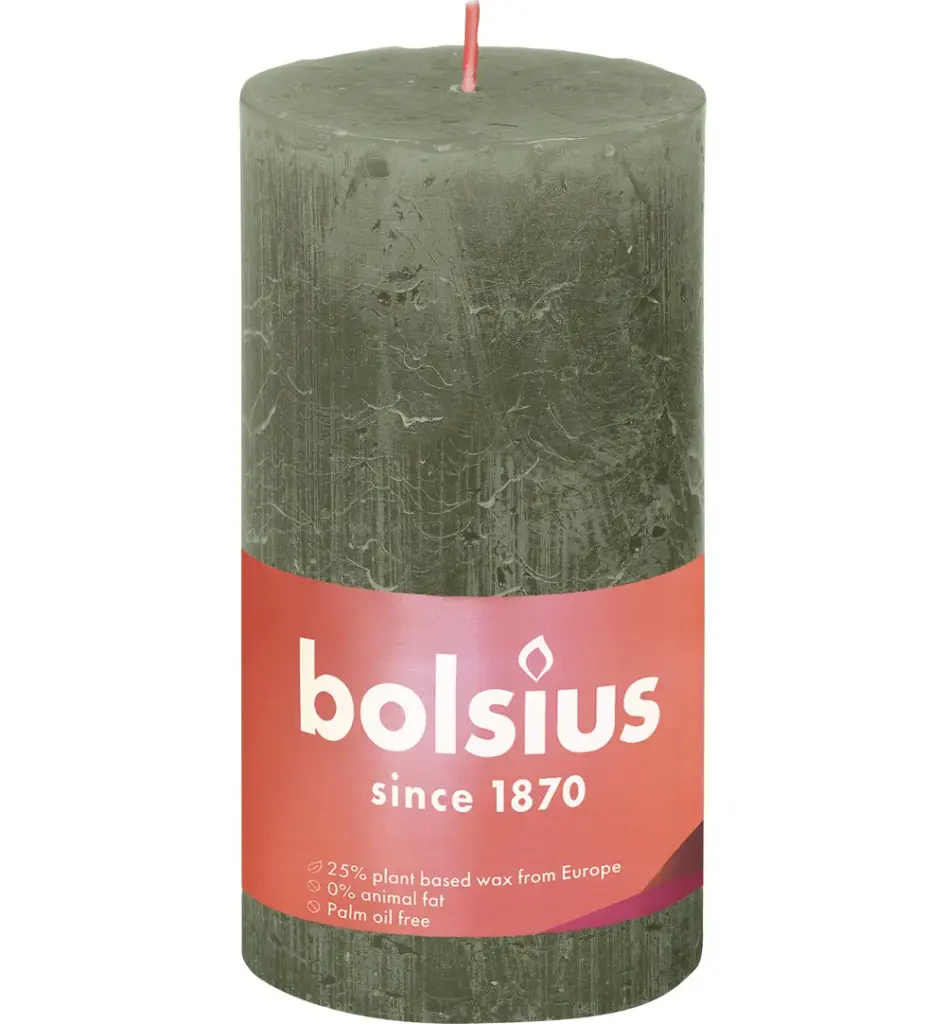 Bolsius Shine Rustiekkaars 130/68 Fresh Olive (1 stuk)
